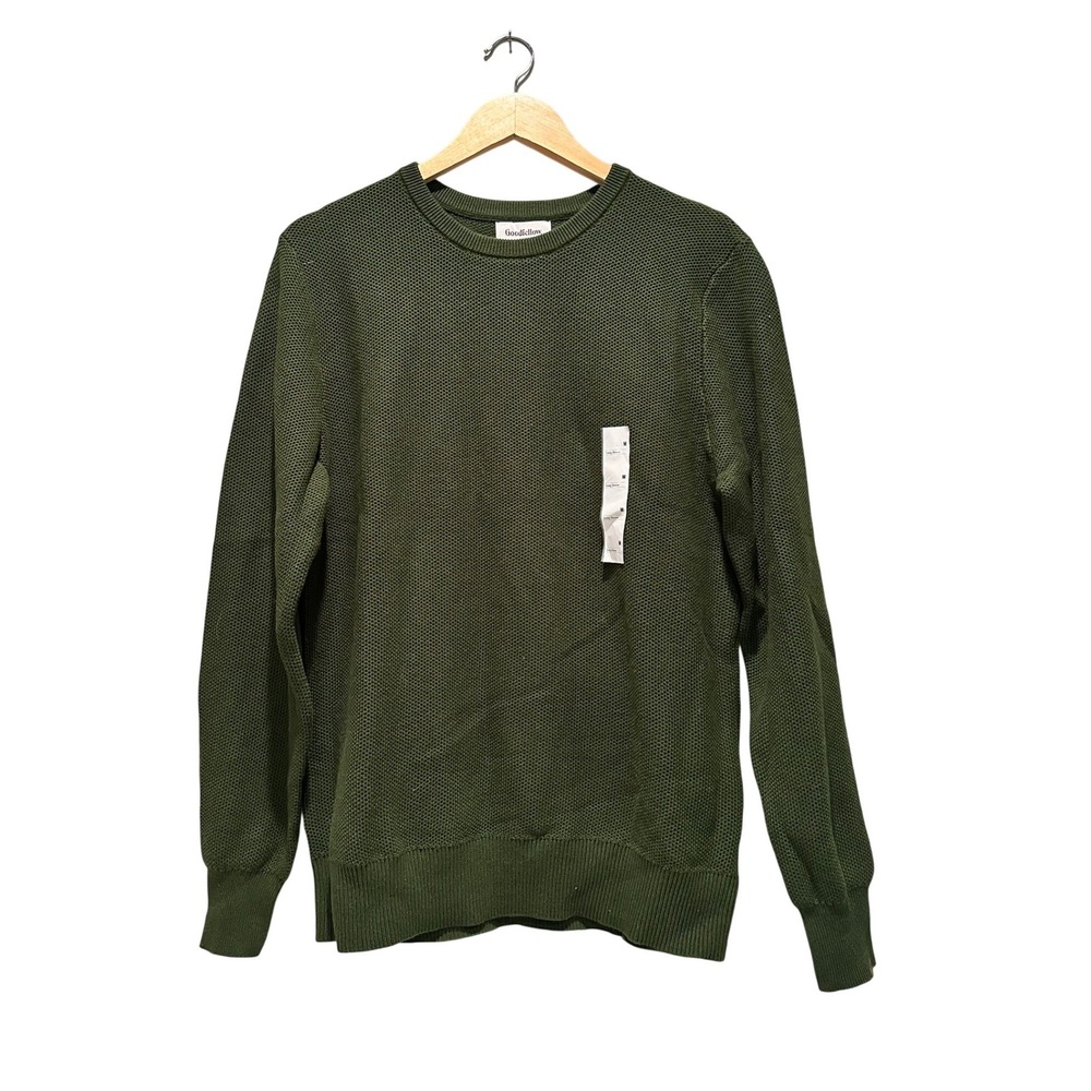 Goodfellow & Co Mens‎ Green Textured Waffle Knit Long Sleeve Shirt Size M NWT